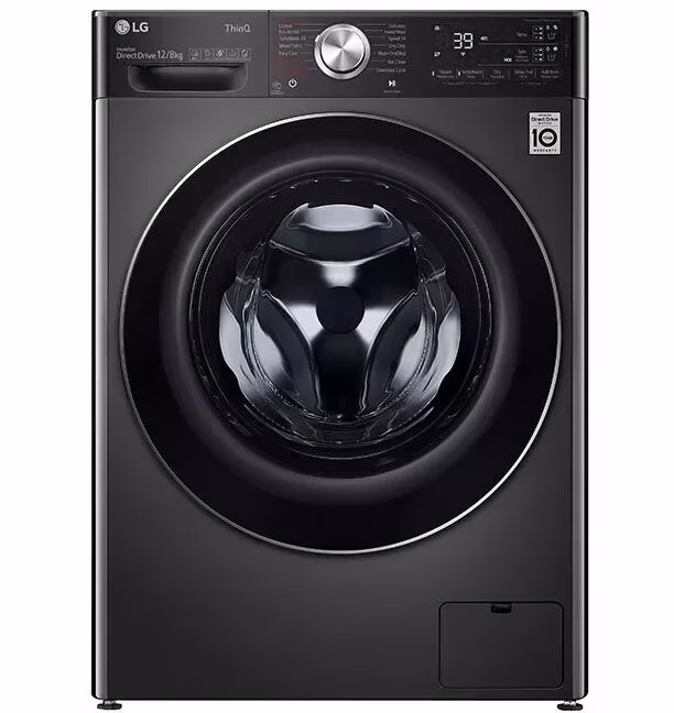 LG 12/8kg Front Load Washer Dryer F4V9BDP2EE - AI DD Technology, TurboWash 360, Steam+