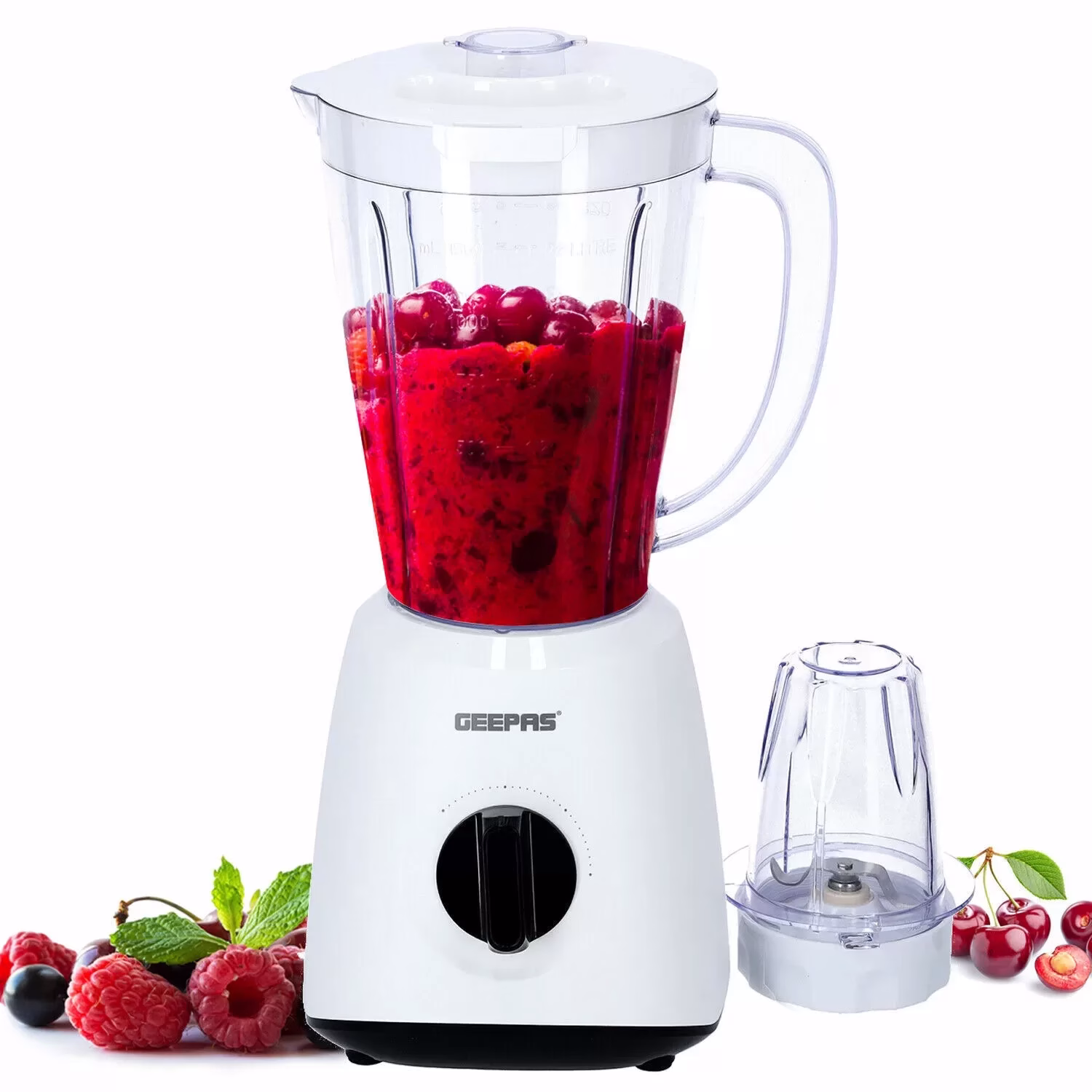 Geepas GSB44027 400W 2 in 1 Multifunctional Blender, 1.5L Jar, Ice Crusher, Chopper, Coffee Grinder & Smoothie Maker