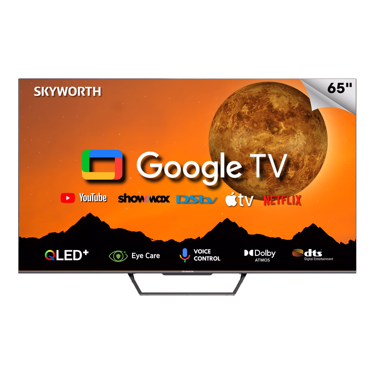 Skyworth 65" QLED UHD 4K Smart Google TV | HDR10+ | Dolby Vision | Voice Control | 65SUE9500