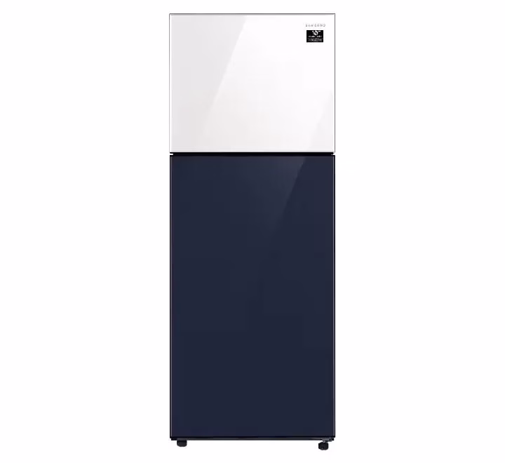 Samsung 348L Fridge RT35CB5621AUT | TMF BESPOKE Design, Wifi Embedded - White + Navy (Glass)