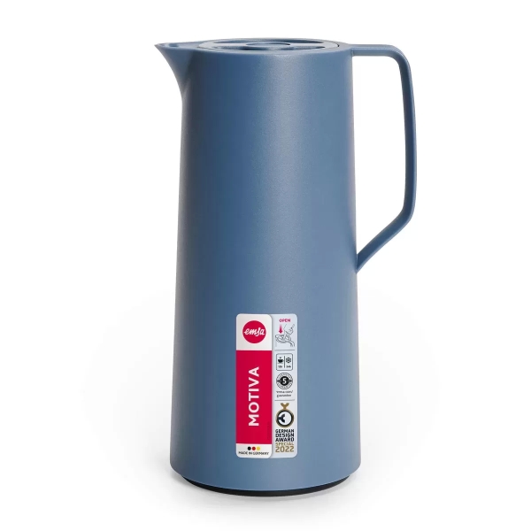 Tefal Motiva Jug, Vacuum Flask, 1- Liter, Glass Liner N4170310 - Nordic Blue