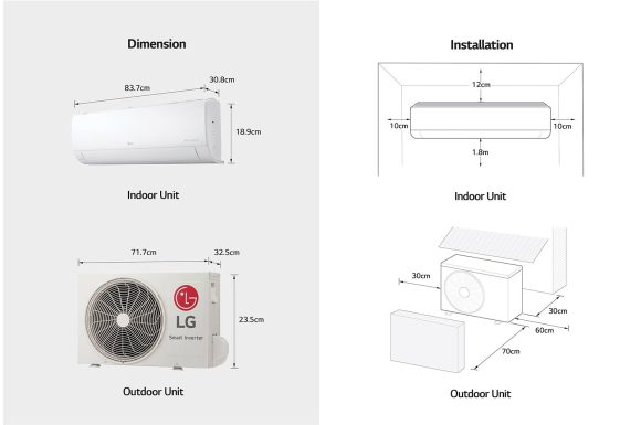 LG 18000 BTU Wall Split Air Conditioner | Dual Inverter | S4-Q18JLQAL - Image 3