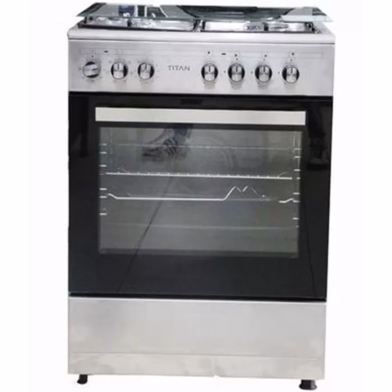 Titan Cooker, 60x60cm, 3 Gas Burners + 1 Electric Plate, Electric Oven & Grill – TN-FC6310XBS