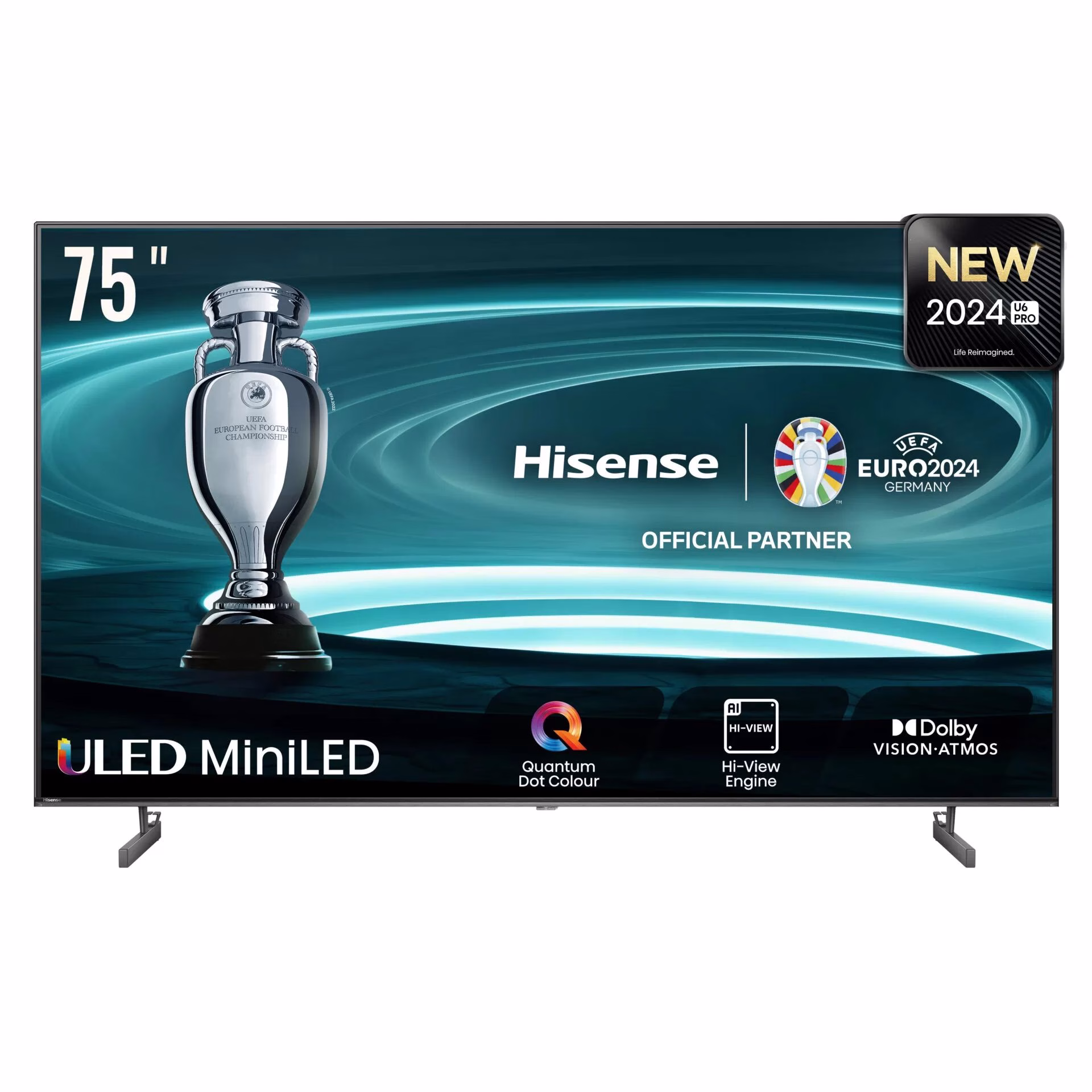 Hisense 75 Inch QLED U6 Pro Series, 75U6N, Mini-LED ULED 4K Google TV