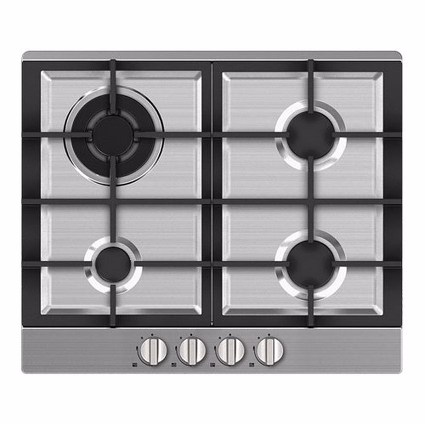 Midea 60cm Built-in Gas Hob, 4 Gas Burners, Stainless Steel, MG60SK005MN1B