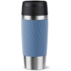 TEFAL Thermal Bottle Travel Mug Twist-Light Blue, Comfort Screw Lid, Quick Press Drinkware, Soft-Touch Sleeve, Travel-Ready, Reusable, 100% Leak-Proof, Keeps Drinks Cold (8 hrs) and Hot (4 hrs), 360° Drinking, N2024510