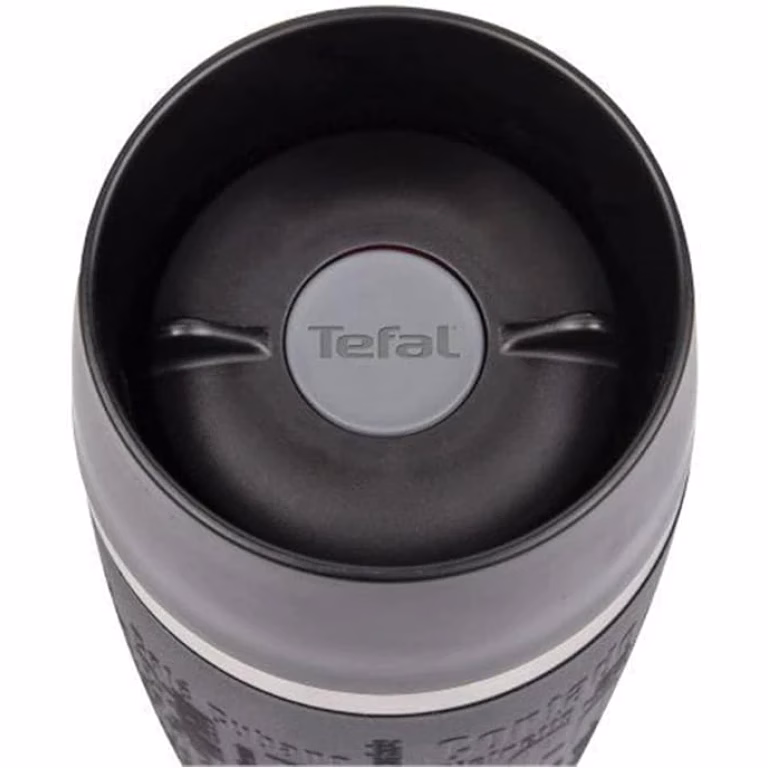TEFAL Thermal Bottle Travel Mug Classic Black 0.36L, Comfort Screw Lid Drinkware, Quick Press, Soft-Touch Sleeve, Travel-Ready, Reusable, 100% Leak-Proof, Keeps Drinks Cold (8hrs) and Hot (4hrs), 360° Drinking, N2020210 - Image 5