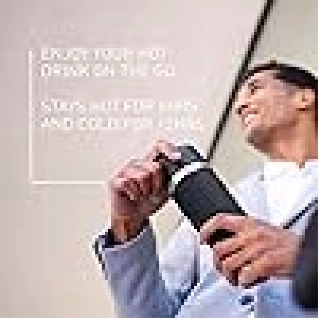 TEFAL Thermal Bottle Travel Mug Classic Black 0.5L, Comfort Screw Lid, Quick Press Drinkware, Soft-Touch Sleeve, Travel-Ready, Reusable, 100% Leak-Proof, Keeps Drinks Cold (12 hrs) and Hot (6 hrs), 360° Drinking, N2022010 - Image 2