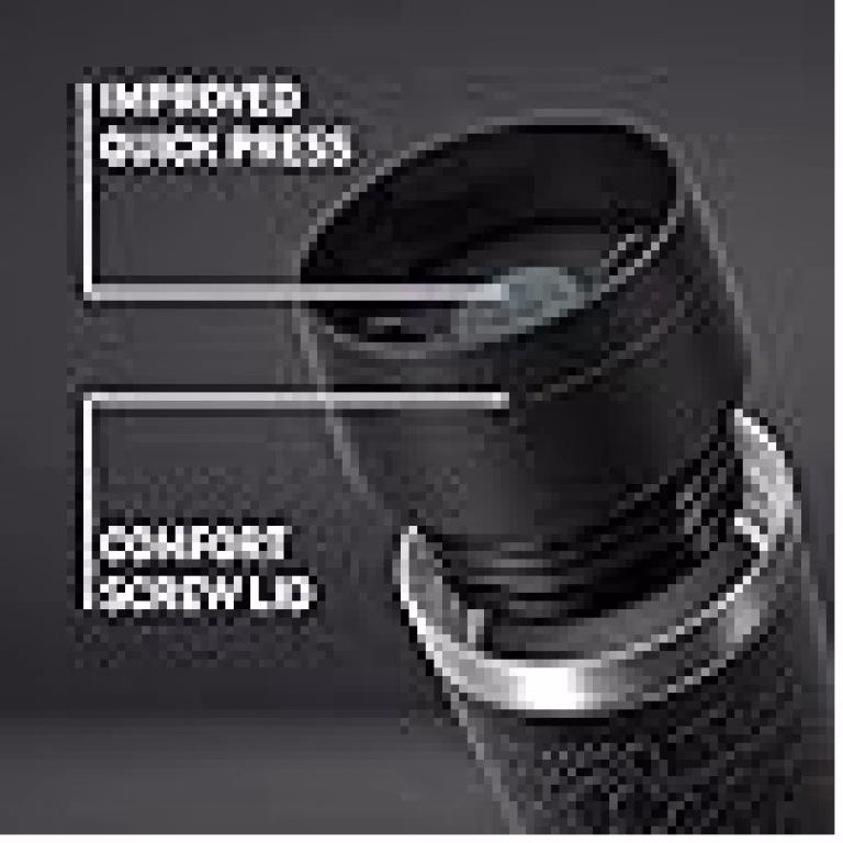TEFAL Thermal Bottle Travel Mug Classic Black 0.5L, Comfort Screw Lid, Quick Press Drinkware, Soft-Touch Sleeve, Travel-Ready, Reusable, 100% Leak-Proof, Keeps Drinks Cold (12 hrs) and Hot (6 hrs), 360° Drinking, N2022010 - Image 5