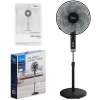Midea 16 Inch Stand Fan, 3 Speed Settings, 50W, 2Hr Timer FS40-23MT – Black
