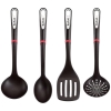 TEFAL Ingenio 5Pc Set of Spatula, Spoon, Ladle and Spoon, Colander Silver Black Kitchen Utensils, K206S414