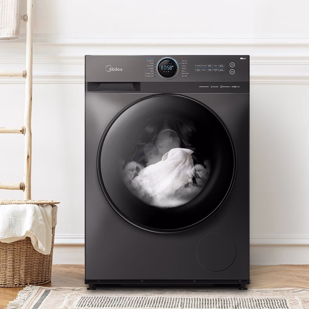 Midea 10KG Front Load Smart Washing Machine with Lunar Dial, 1400 RPM, 14 Programs, Fully Automatic Washer, Digital LED Display, BLDC Inverter, Steam Care, Wi-Fi Connectivity, Titanium MF200W100WBTGCC - Image 4
