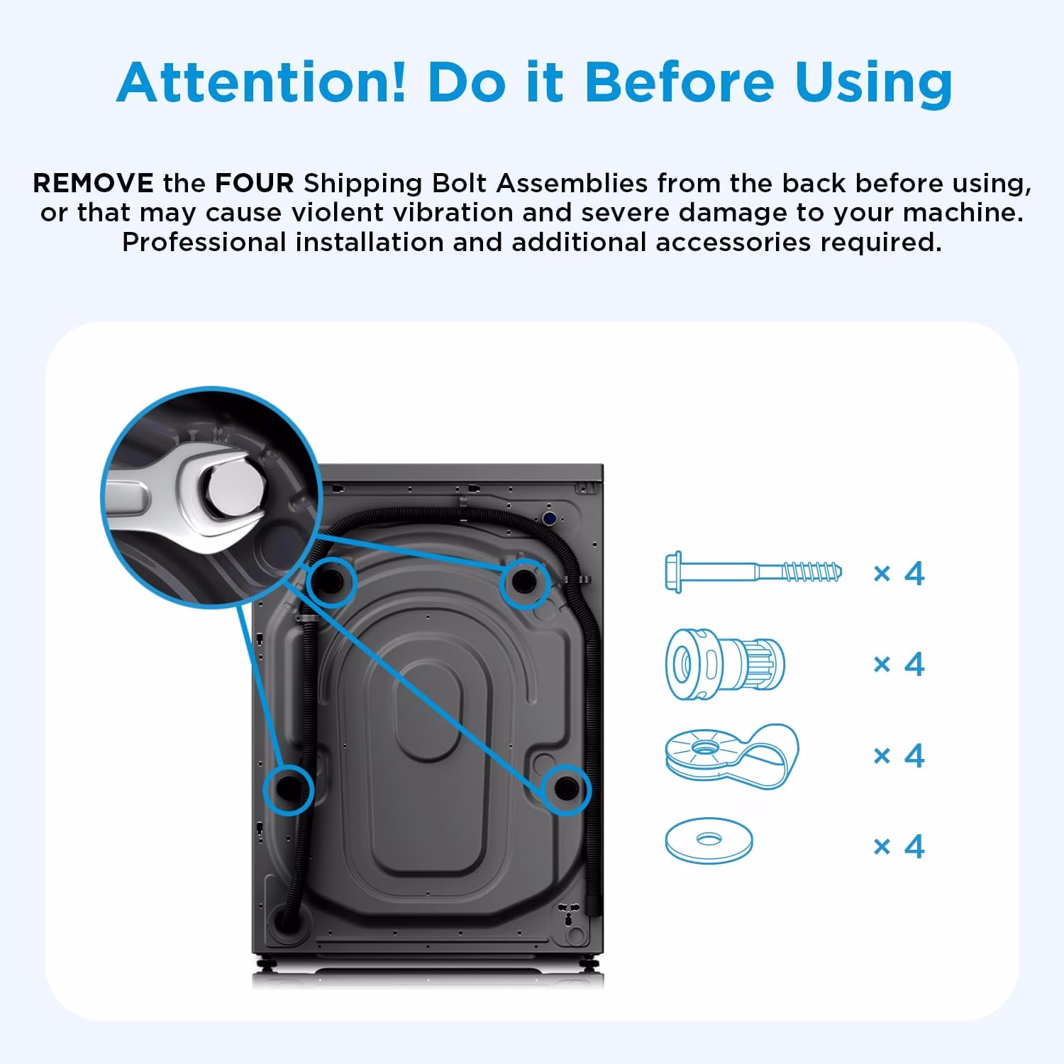 Midea 10KG Front Load Smart Washing Machine with Lunar Dial, 1400 RPM, 14 Programs, Fully Automatic Washer, Digital LED Display, BLDC Inverter, Steam Care, Wi-Fi Connectivity, Titanium MF200W100WBTGCC - Image 5