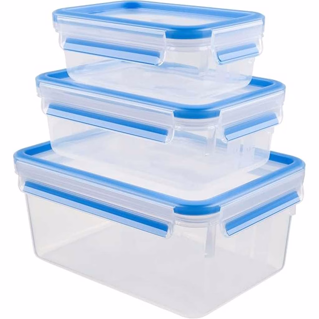 TEFAL Master Seal 3pcs Set – 0.55/1.0/2.3L Set, Plastic Food Storage Container, Keeps Food Fresher for Longer and 100 Percent Leakproof, K3028912 - Image 6
