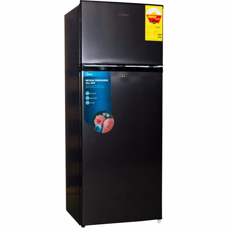 Midea 294L Fridge, (204L Net) Double Door Top Mount Freezer Defrost Refrigerator MDRT294 – Black - Image 8