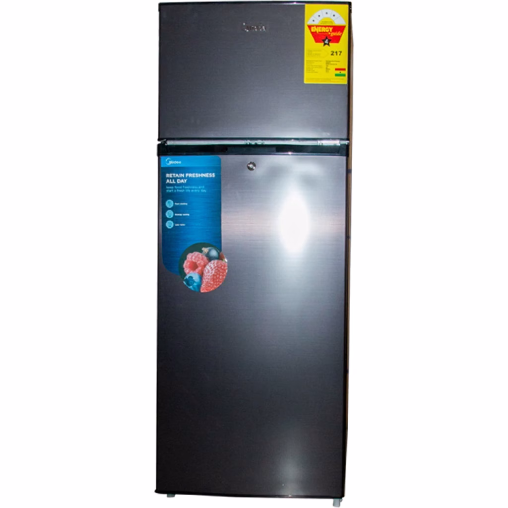 Midea 294L Fridge, (204L Net) Double Door Top Mount Freezer Defrost Refrigerator MDRT294 – Black - Image 4