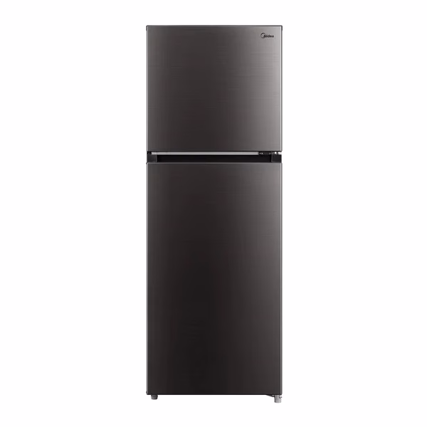 Midea 237L Fridge, (173L Net) Double Door Top Mount Freezer Defrost Refrigerator MDRT237 – Black