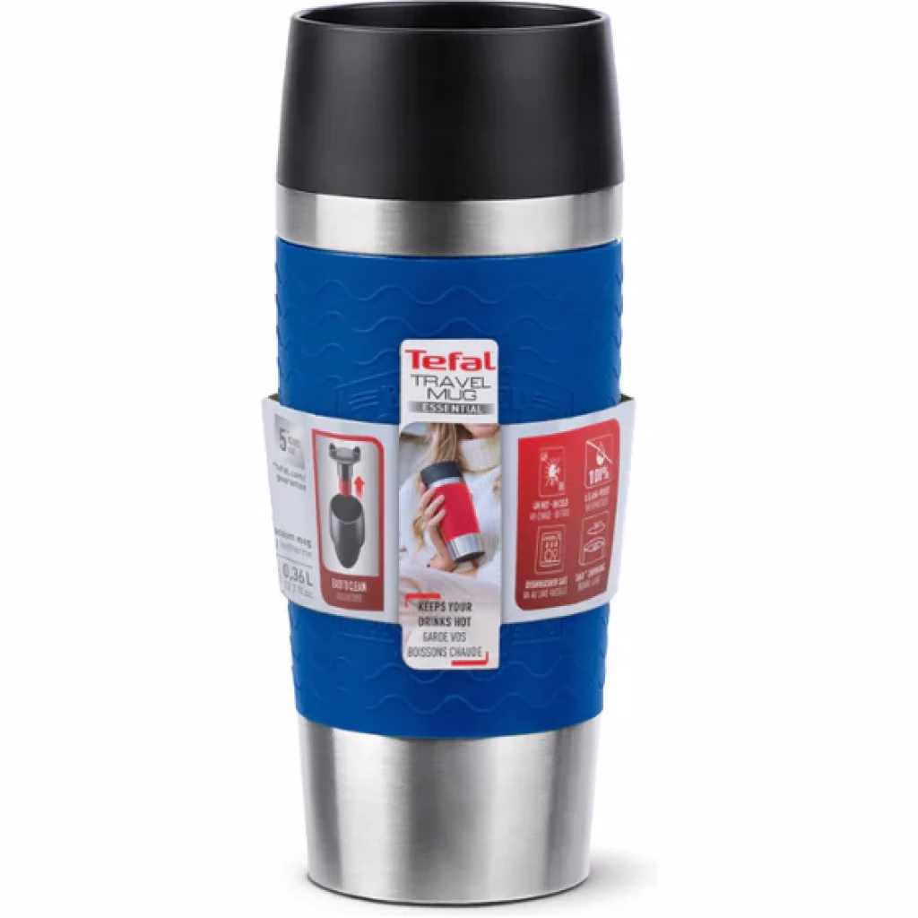 TEFAL 0.36L Thermal Bottle Travel Mug Essential Blue, N2021610 - Image 2