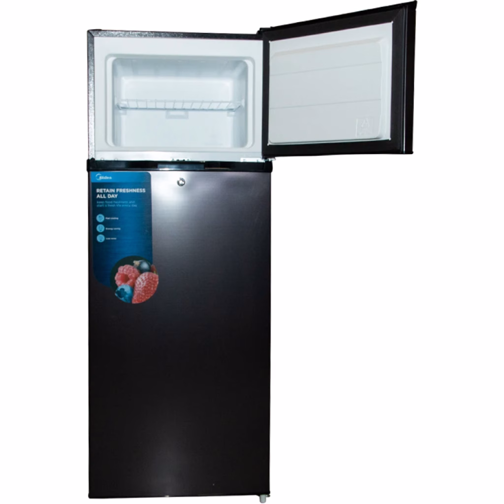 Midea 294L Fridge, (204L Net) Double Door Top Mount Freezer Defrost Refrigerator MDRT294 – Black - Image 2