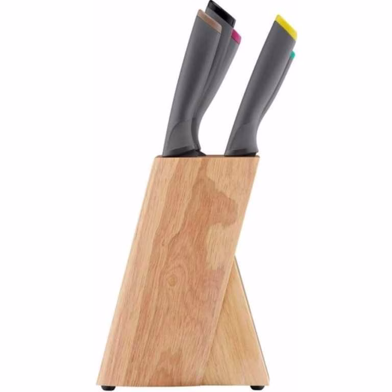 TEFAL Set Of 5 Knives + Wooden Block, Fresh Kitchen Utensils, K122S504 - Image 4