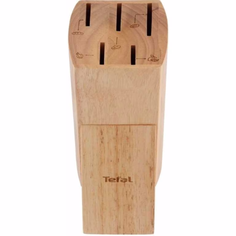 TEFAL Set Of 5 Knives + Wooden Block, Fresh Kitchen Utensils, K122S504 - Image 2