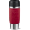 TEFAL Thermal Bottle Travel Mug Classic Red 0.36L, Comfort Screw Lid, Quick Press Drinkware, Soft-Touch Sleeve, Travel-Ready, Reusable, 100% Leak-Proof, Keeps Drinks Cold (8 hrs) and Hot (4 hrs), 360° Drinking, N2020410