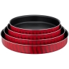 TEFAL Tempo Flame Bakeware, 4 PCS Non-Stick Coating Set-Kebbe Dishes, Aluminum, Heat Diffusion, Red, 2 Years Warranty, J5716983