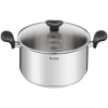 TEFAL Primary 24 cm Stew Pot+ Glass Lid, 5L Stainless Steel Cookware, Induction, 10-Year Warranty, Recipe Book-E3084604