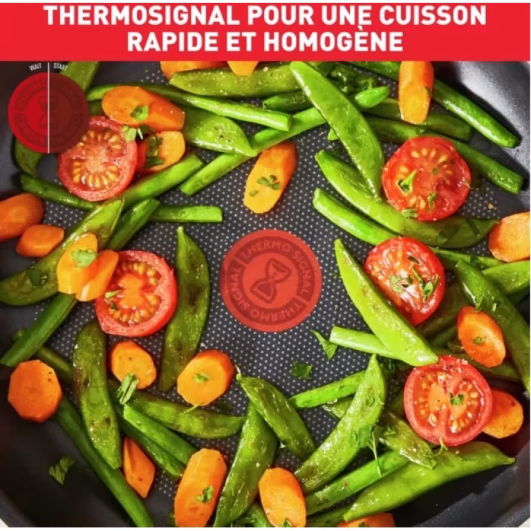 TEFAL 28cm Total Induction Frypan, Non-Stick Cookware, Thermo-Signal, Titanium Partials, 100% Safe Frying Pan, Black, Aluminium, G1520644 - Image 6