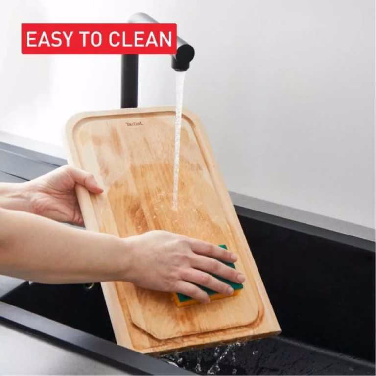 TEFAL Wooden Chopping Board, FSC Certified Beech Wood, Robust Kitchen Utensil, Juice Groove, Medium, 41 x 24 x 2 cm, Comfort-K2215504 - Image 3