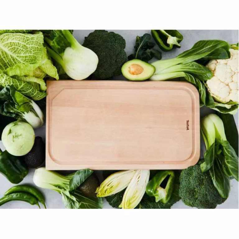 TEFAL Wooden Chopping Board, FSC Certified Beech Wood, Robust Kitchen Utensil, Juice Groove, Medium, 41 x 24 x 2 cm, Comfort-K2215504 - Image 8