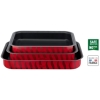 TEFAL Tempo Flame Bakeware, Baking Pans, 3-Piece Set-Oven Dishes, Non-Stick Coating, Aluminum, Heat Diffusion, Easy Cleaning, 2 Years Warranty-J5715482
